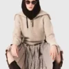 Rhinestone sweater with half-zip