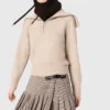 Rhinestone sweater with half-zip