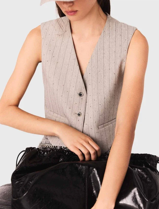 Rhinestone tailored vest Rhinestone tailored vest