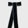 Rhinestone velvet bow barrette