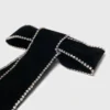 Rhinestone velvet bow barrette