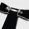 Rhinestone velvet bow barrette