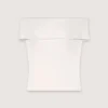 Rib knit bardot-neck top