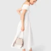 Rib knit bardot-neck top