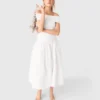 Rib knit bardot-neck top