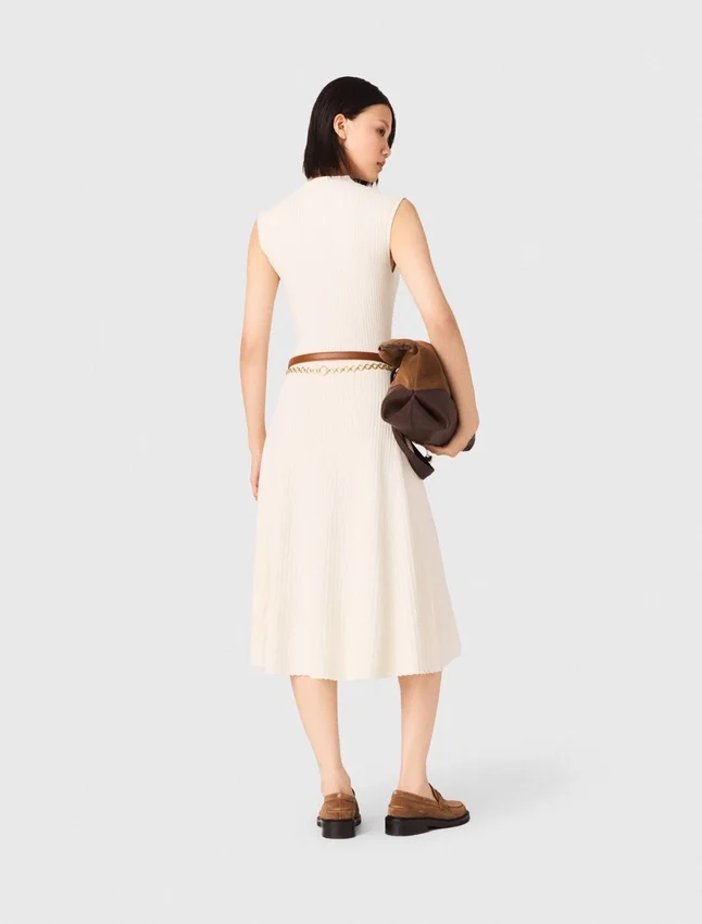 Ribbed dress with side slit Ribbed dress with side slit