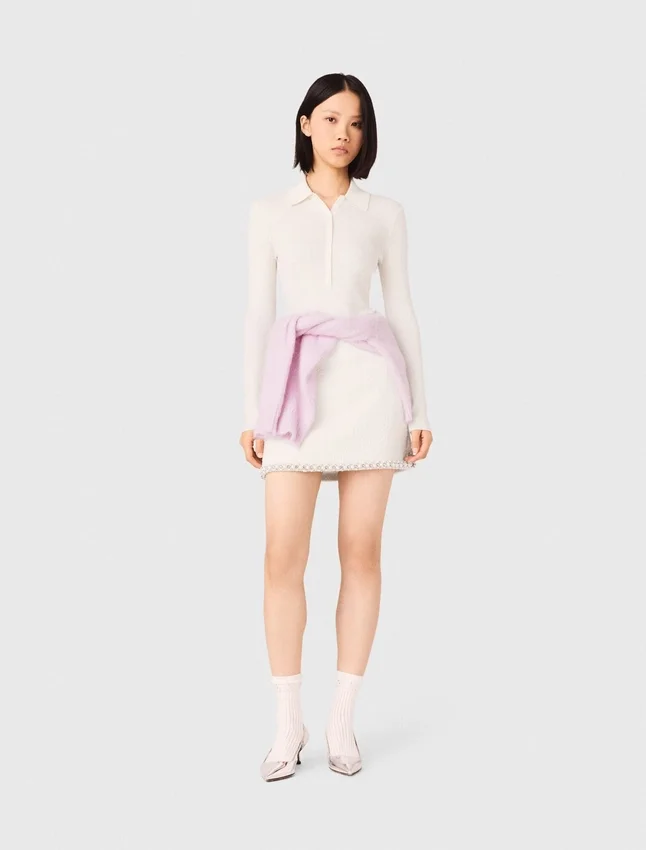 Ribbed polo sweater Ribbed polo sweater