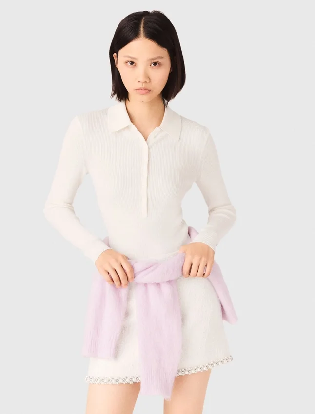 Ribbed polo sweater Ribbed polo sweater