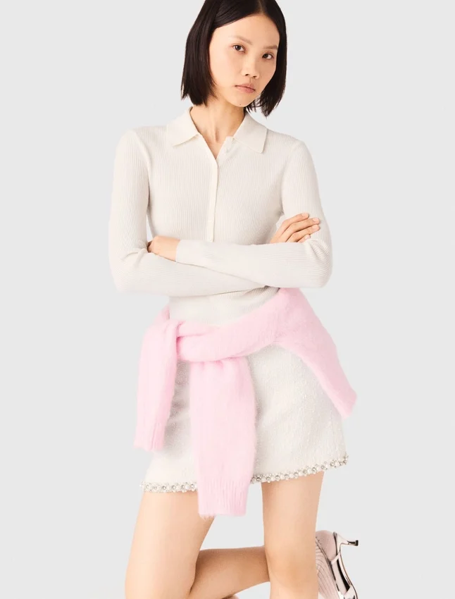 Ribbed polo sweater Ribbed polo sweater