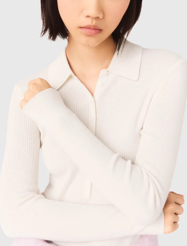Ribbed polo sweater Ribbed polo sweater
