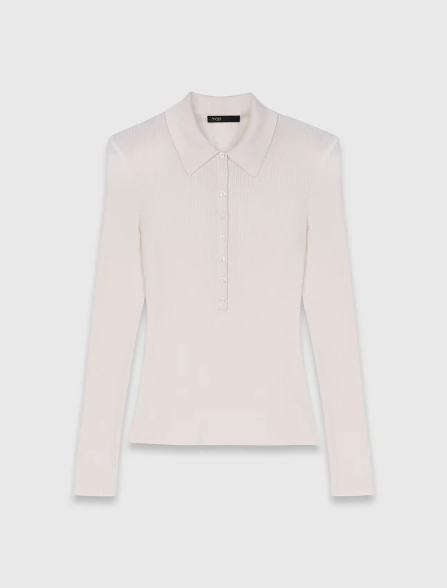 Ribbed polo sweater Ribbed polo sweater