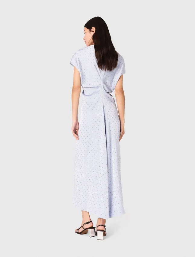 Robe maxi en satin, taille plissée Robe maxi en satin, taille plissée