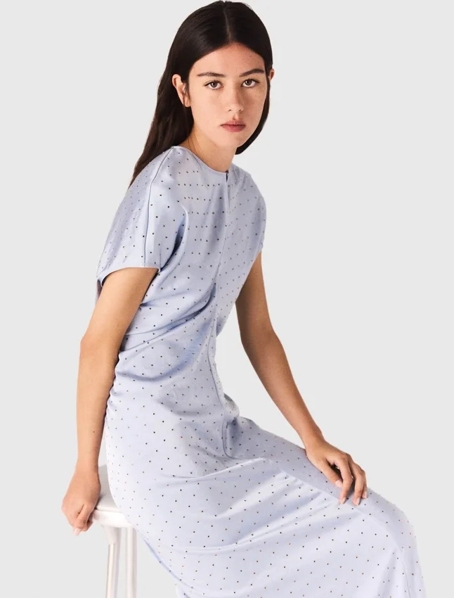 Robe maxi en satin, taille plissée Robe maxi en satin, taille plissée