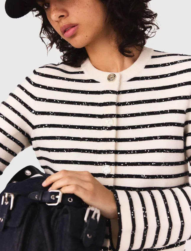 Sequined wool cardigan Sequined wool cardigan