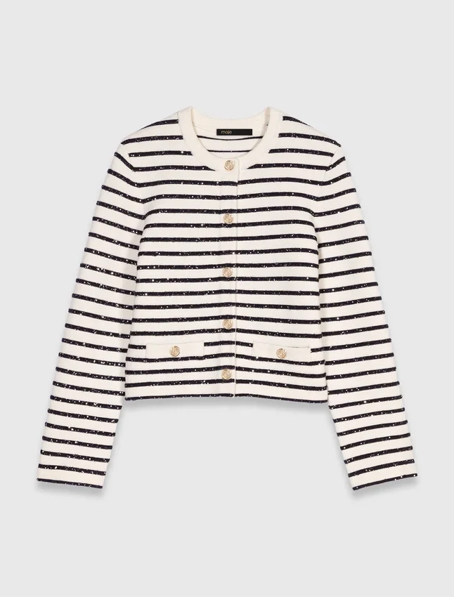 Sequined wool cardigan Sequined wool cardigan