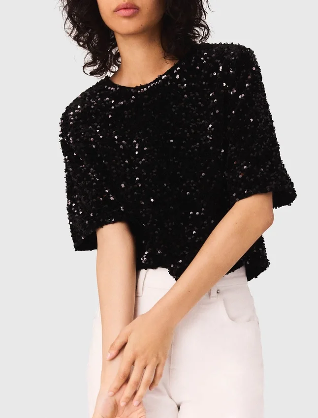 Sequinned velvet top Sequinned velvet top
