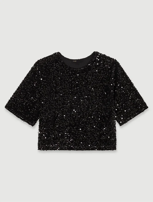 Sequinned velvet top Sequinned velvet top
