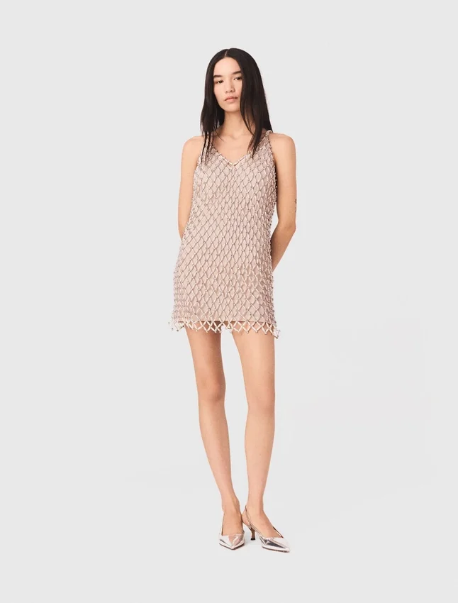 Short beaded dress with lining Short beaded dress with lining