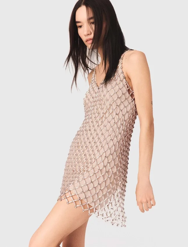 Short beaded dress with lining Short beaded dress with lining