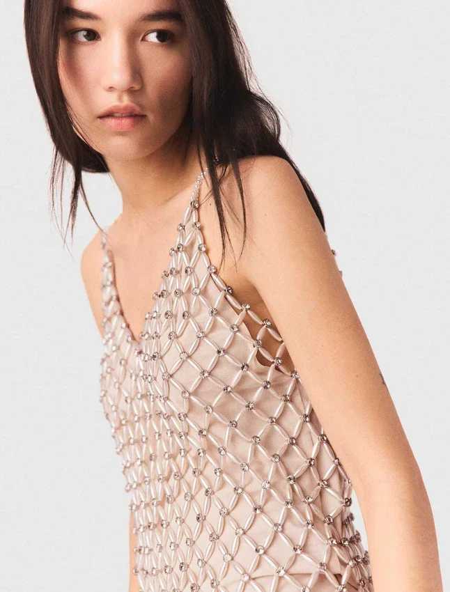 Short beaded dress with lining Short beaded dress with lining