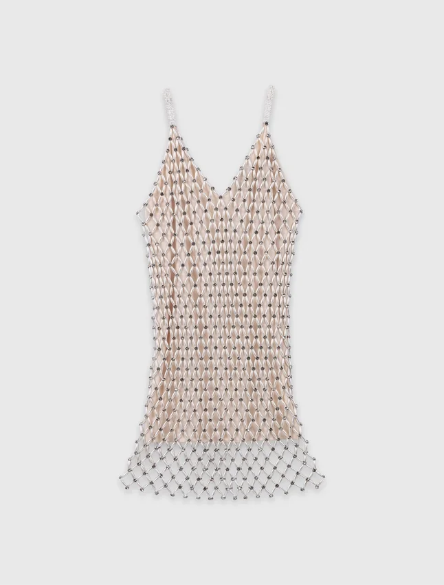 Short beaded dress with lining Short beaded dress with lining