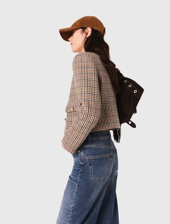 Short checked jacket Short checked jacket