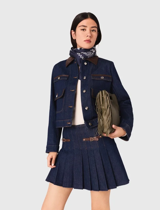 Short denim skirt with lining Short denim skirt with lining