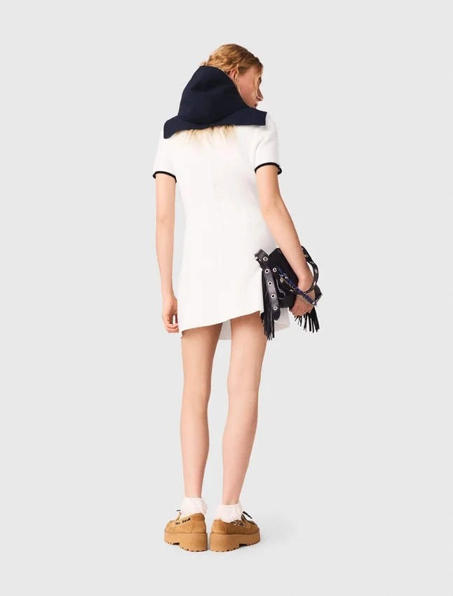 Short dress with contrasting trim Short dress with contrasting trim