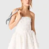 Short embroidered bustier dress