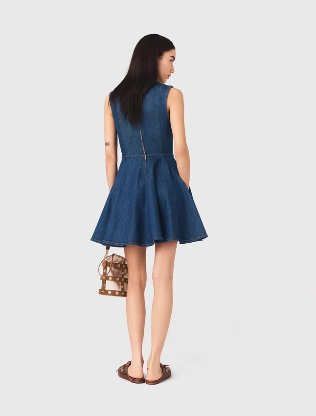 Short flared denim dress Short flared denim dress