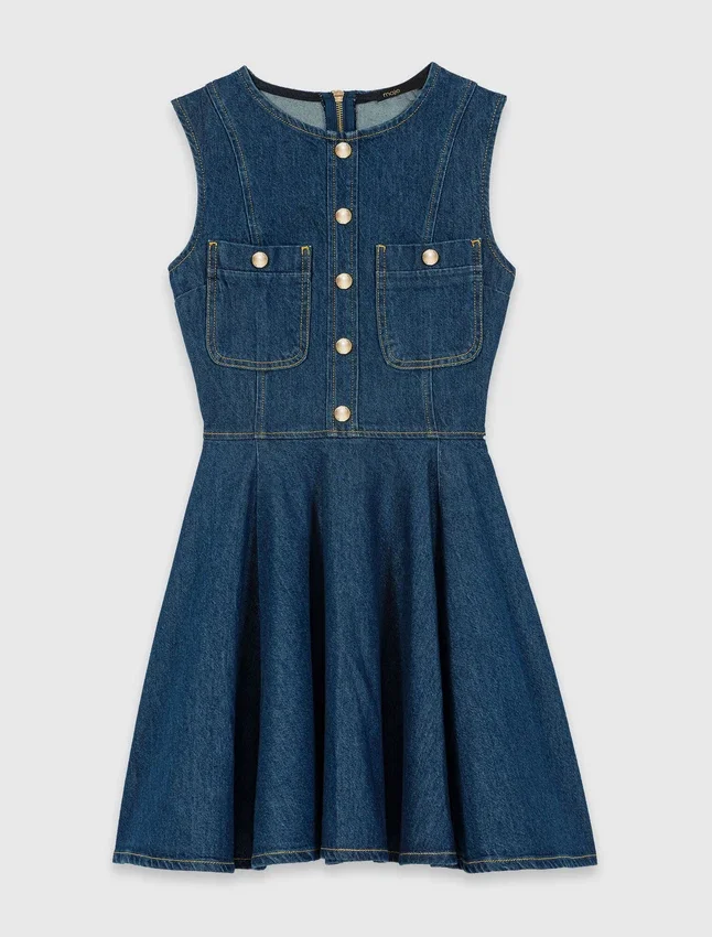 Short flared denim dress Short flared denim dress