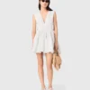 Short flared open-back dress