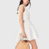 Short flared open-back dress