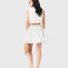 Short flared open-back dress