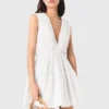 Short flared open-back dress