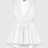 Short flared open-back dress