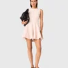 Short flared tweed dress