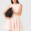 Short flared tweed dress