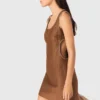 Short linen-blend dress