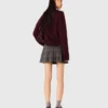 Short pleated checked skirt