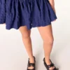 Short satin-effect pleated dress