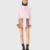 Short shirt with pussy bow