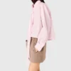 Short shirt with pussy bow