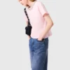 Short-sleeve jewel neck T-shirt