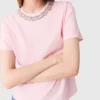 Short-sleeve jewel neck T-shirt