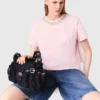 Short-sleeve jewel neck T-shirt