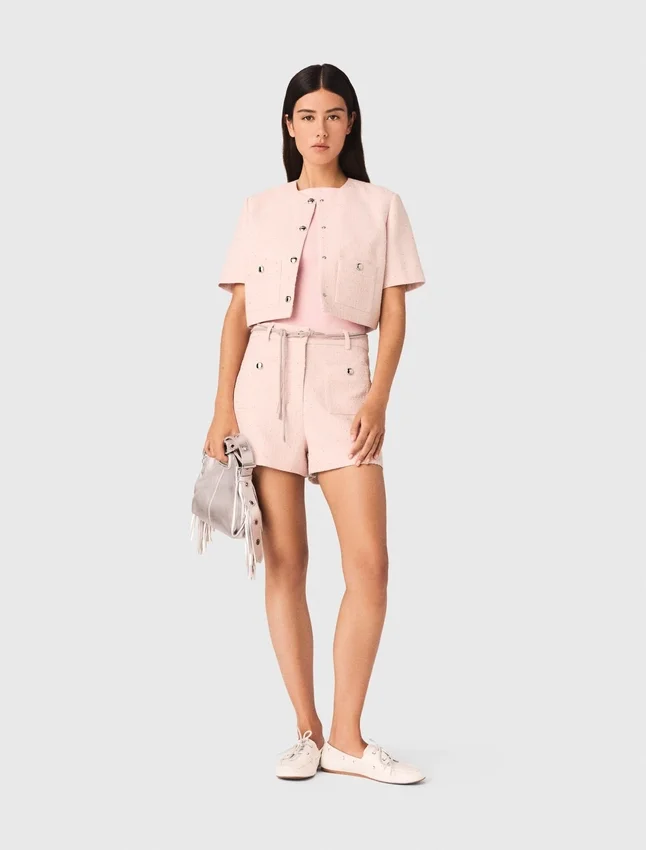 Short-sleeved tweed jacket Short-sleeved tweed jacket