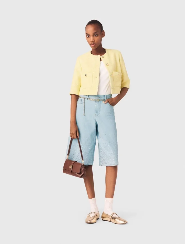 Short-sleeved tweed jacket Short-sleeved tweed jacket