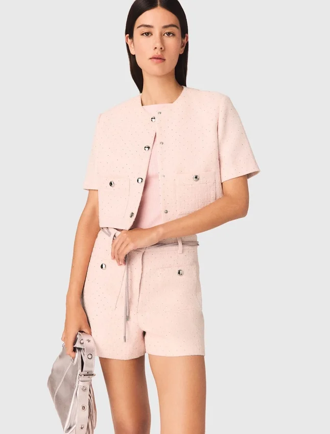 Short-sleeved tweed jacket Short-sleeved tweed jacket