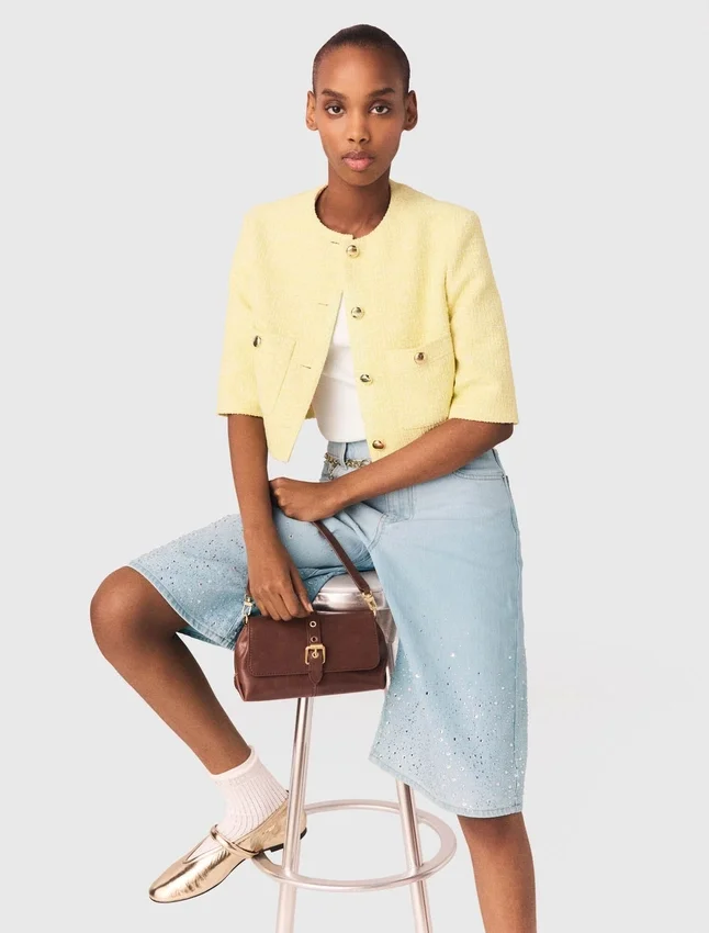 Short-sleeved tweed jacket Short-sleeved tweed jacket
